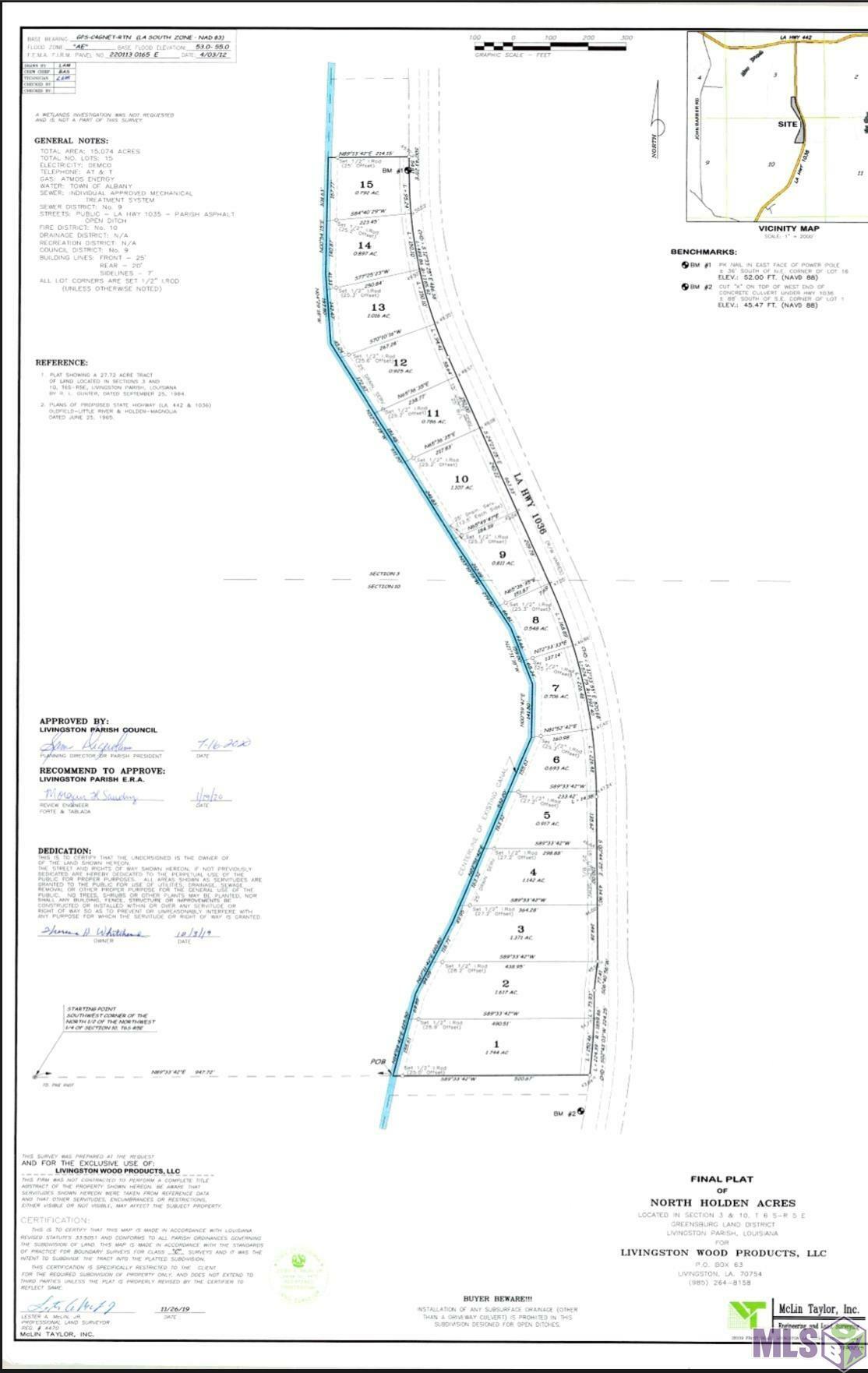Property Photo: Lot 5 La Hwy 1036 LA 70774