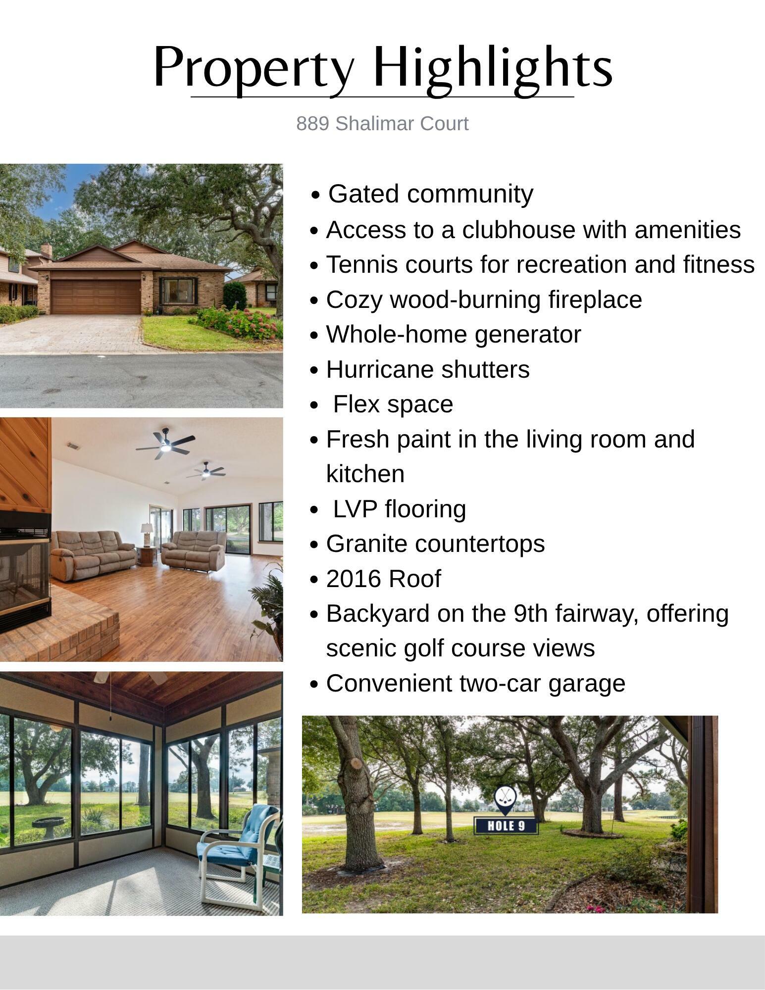 Property Photo: 889 Shalimar Court FL 32579