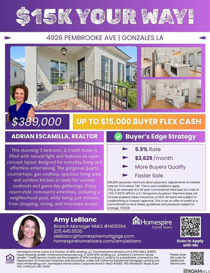 Property Photo: 4926 Pembrooke Ave LA 70737