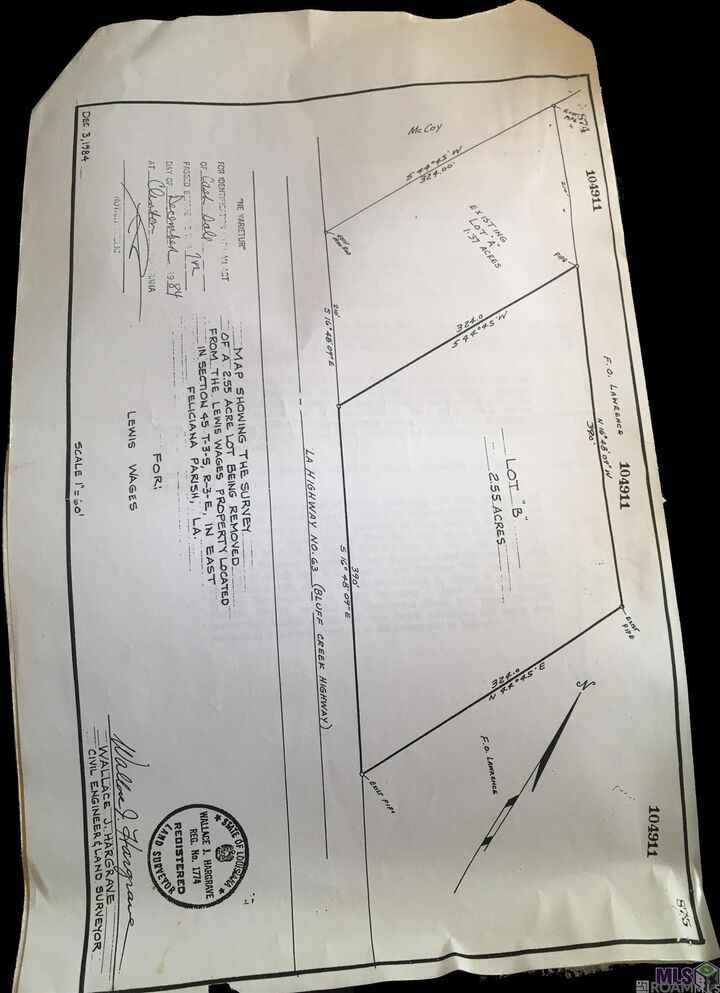 Property Photo:  2713 La Hwy 63  LA 70722 