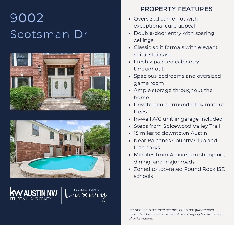 Property Photo:  9002 Scotsman Drive  TX 78750 