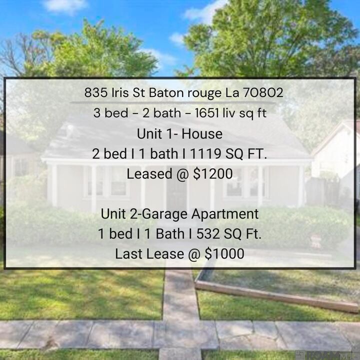 Property Photo:  835 Iris Street  LA 70802 