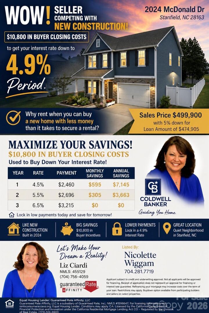 Property Photo:  2014 McDonald Drive  NC 28163 