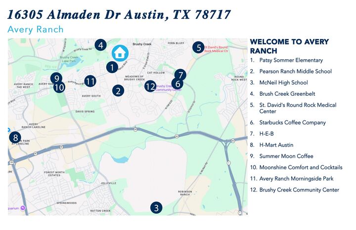 Property Photo:  16305 Almaden Drive  TX 78717 