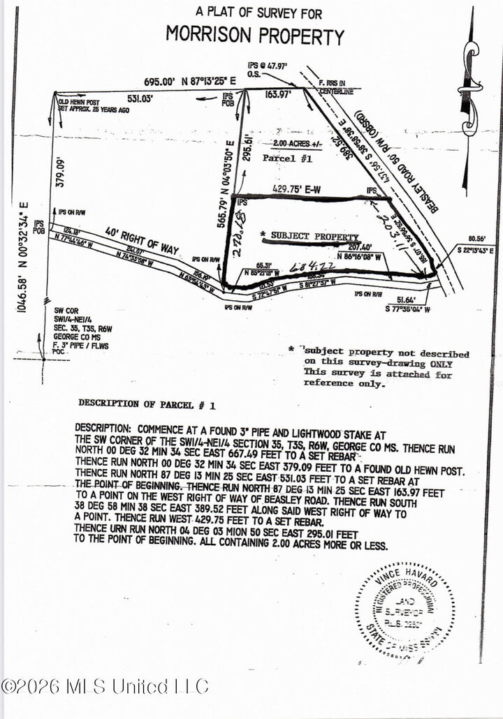 Property Photo: 2.88ac Morrison Drive MS 39452