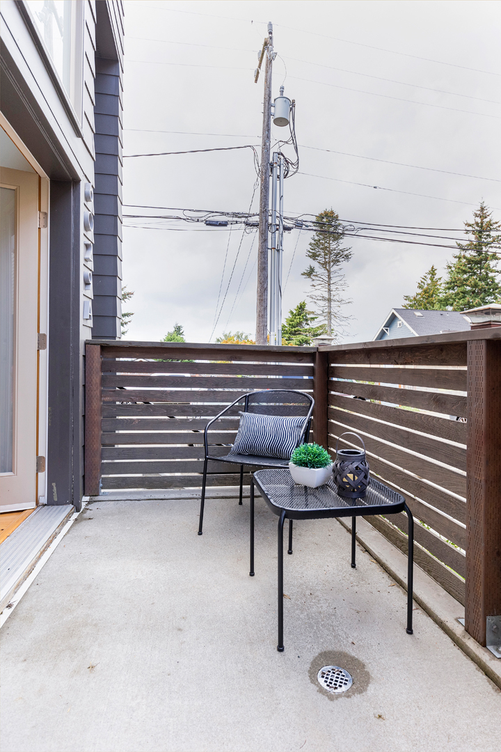 Property Photo: Front Patio 6029 California Ave SW A  WA 98136 